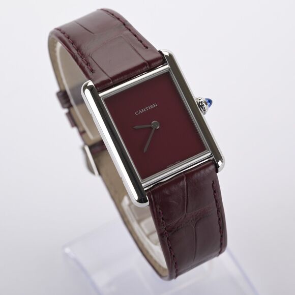 Cartier Tank Must Large WSTA0054 Red Burgundy 26mm Men's Watch Full Set - Picture 6 of 12